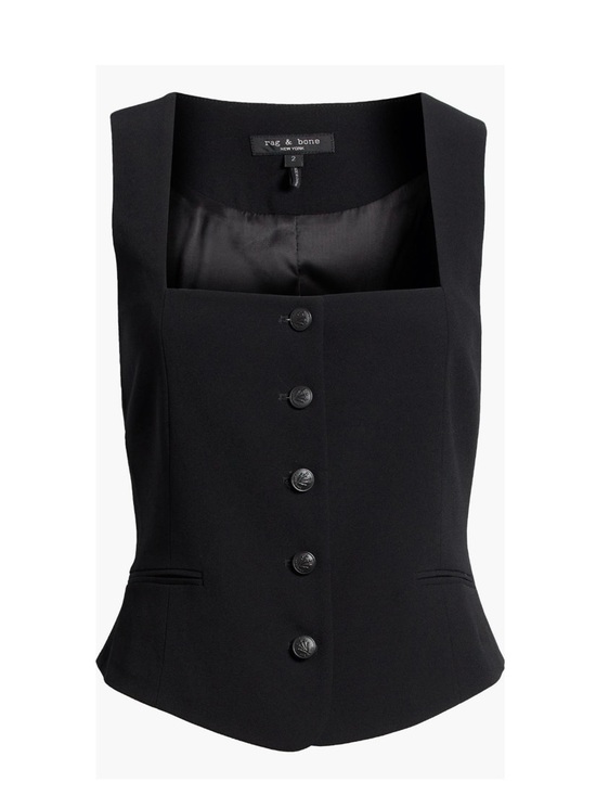 rag & bone Tops - Rag & Bone Mariana Crepe Vest Size 4 $298 Women's Sleeveless  Black Size 4 NWT